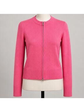 French Connection Pink Zip-Up Sweater Medium